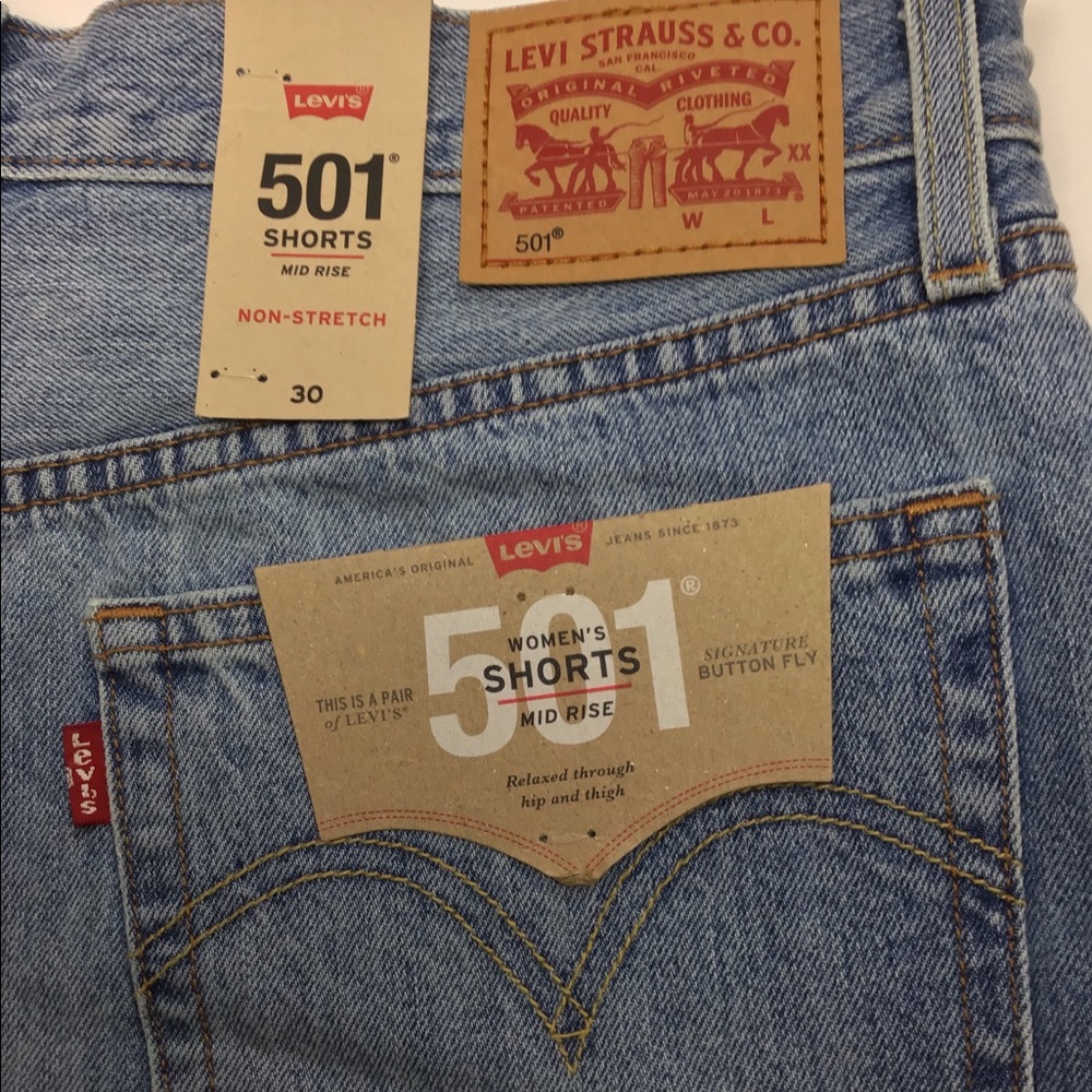 Levi’s 501 Cut Off Button fly Jean Shorts waist 30 - Picture 4 of 9